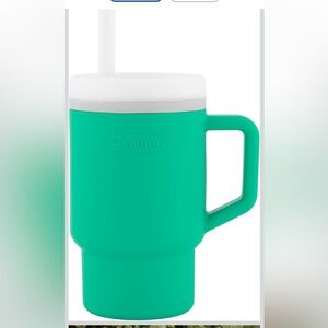 Infantino My 1st Tumbler, Silicone Sippy Cup with Straw and Handle. (Green)